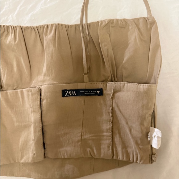 Zara Beige Ruffled Crop Top - Picture 4 of 4